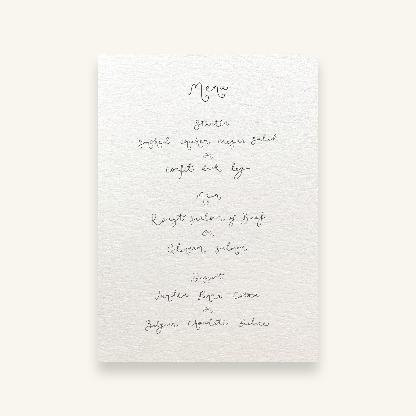 Menu - Moya