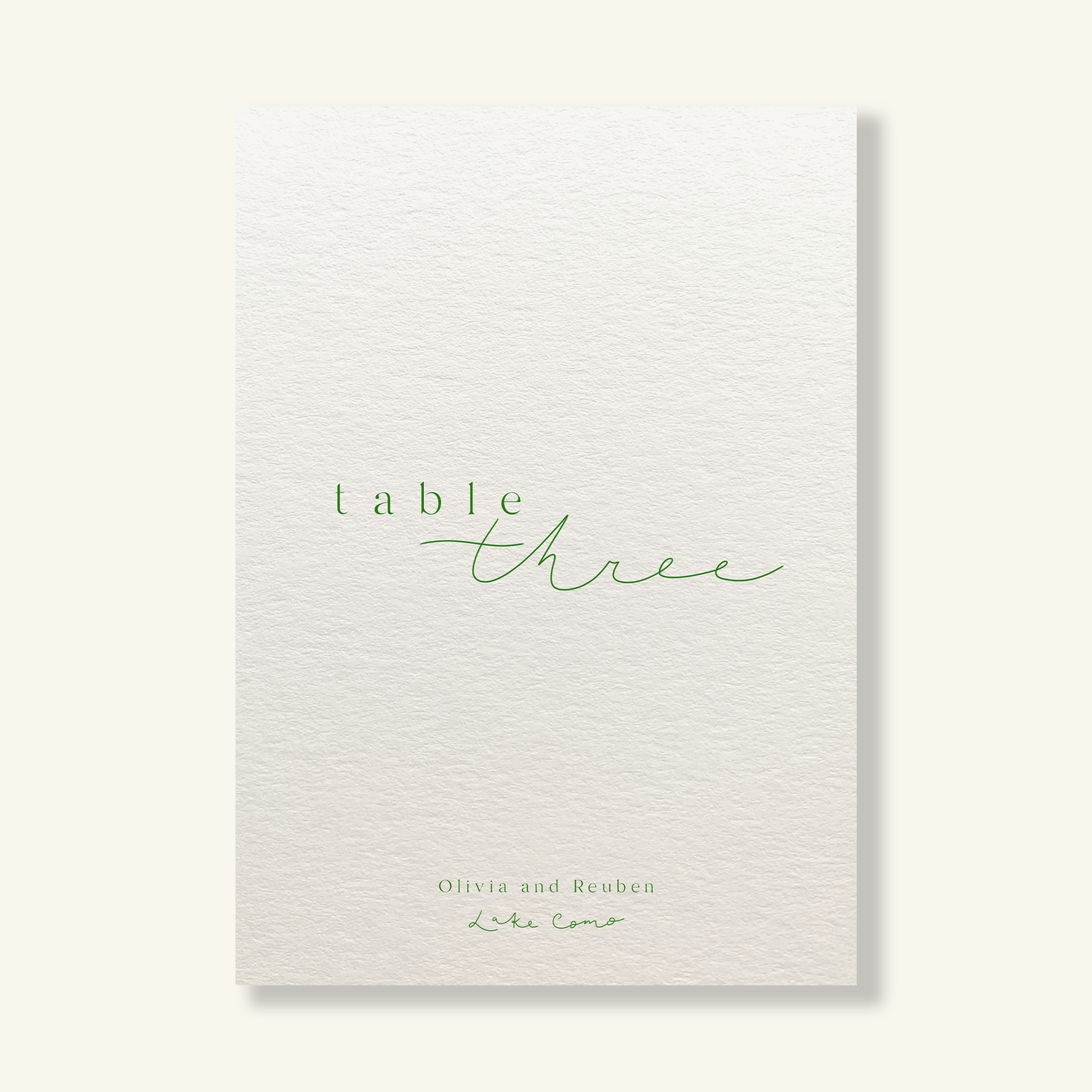 Table Number Sign - Camellia