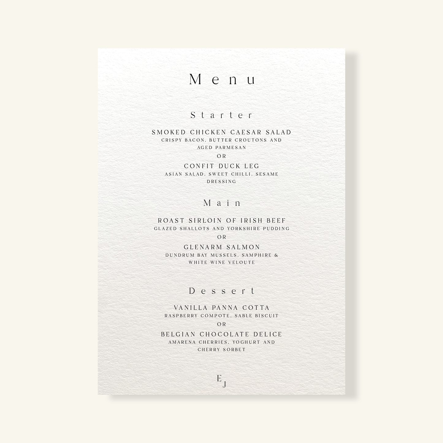 Menu - New York